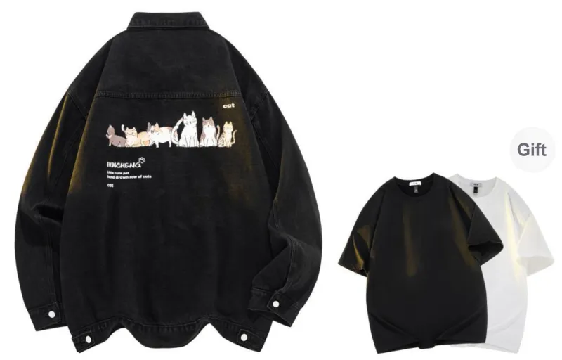 HCHUICHENG Denim Jackets Unisex-16