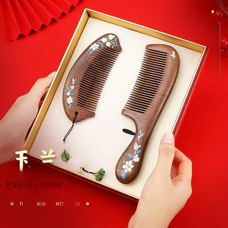 ANTINOB, New Chinese Style Combs & Sets With Rosewood Hairdressing Tool Portable-1