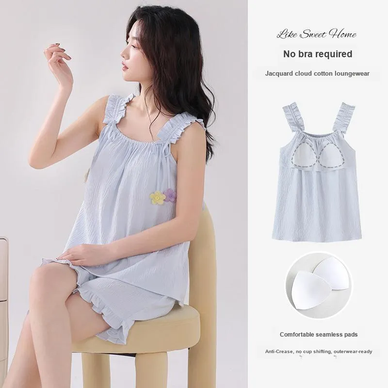 FENTENGCARE Pajama Set Women's Light Blue-1