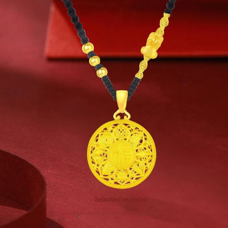 Master Kim AU999 Yellow Gold Necklace Unisex-1