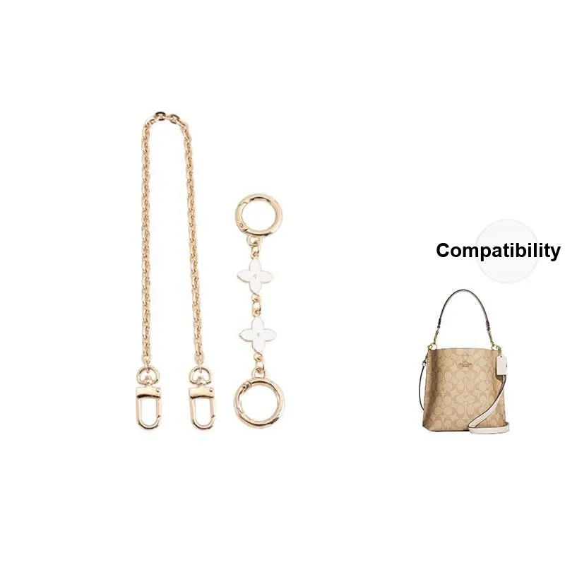 Four-Leaf Clover Extender Chain Metal Accessories Bag Accessories Women's Gold-Tone/Multicolor