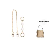 [Gold-Tone]White Four-Leaf Clover 12cm+Decorative Chain 40cm