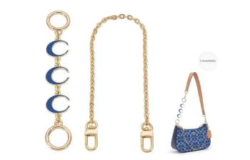 Lan Bao Fan Metal Alloy Bag Accessory Unisex Gold Tone