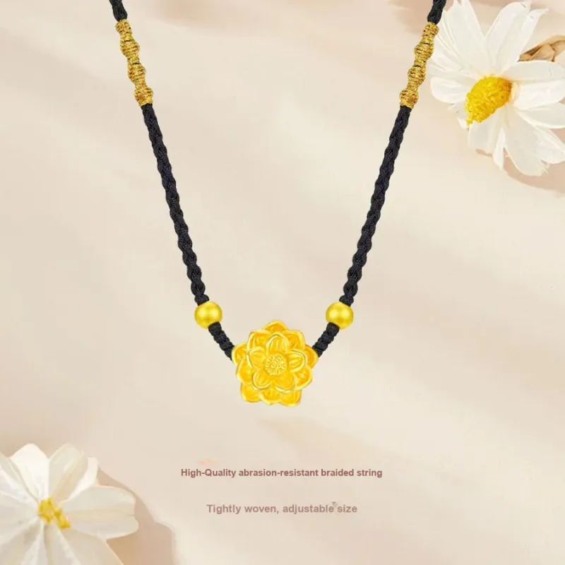 Master Kim S925 Silver Bead Black Cord Necklace Women's-3