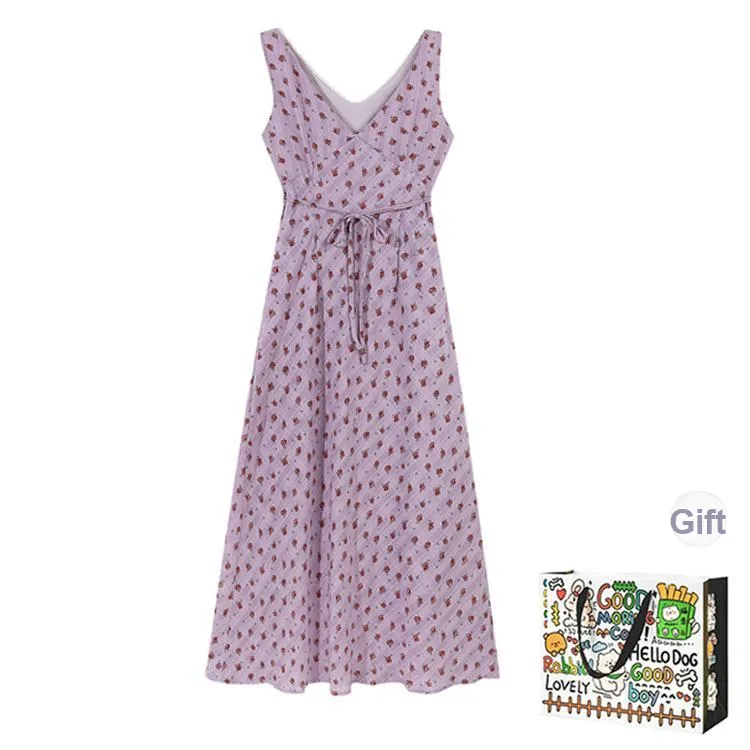 / Sleeveless Dresses Women's Purple Shopping Bag-1