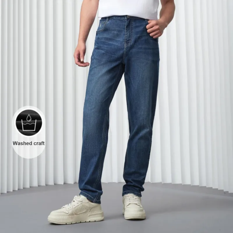 HLA Jeans Men Cooling Antibacterial Denim Blue Gradient Medium-2