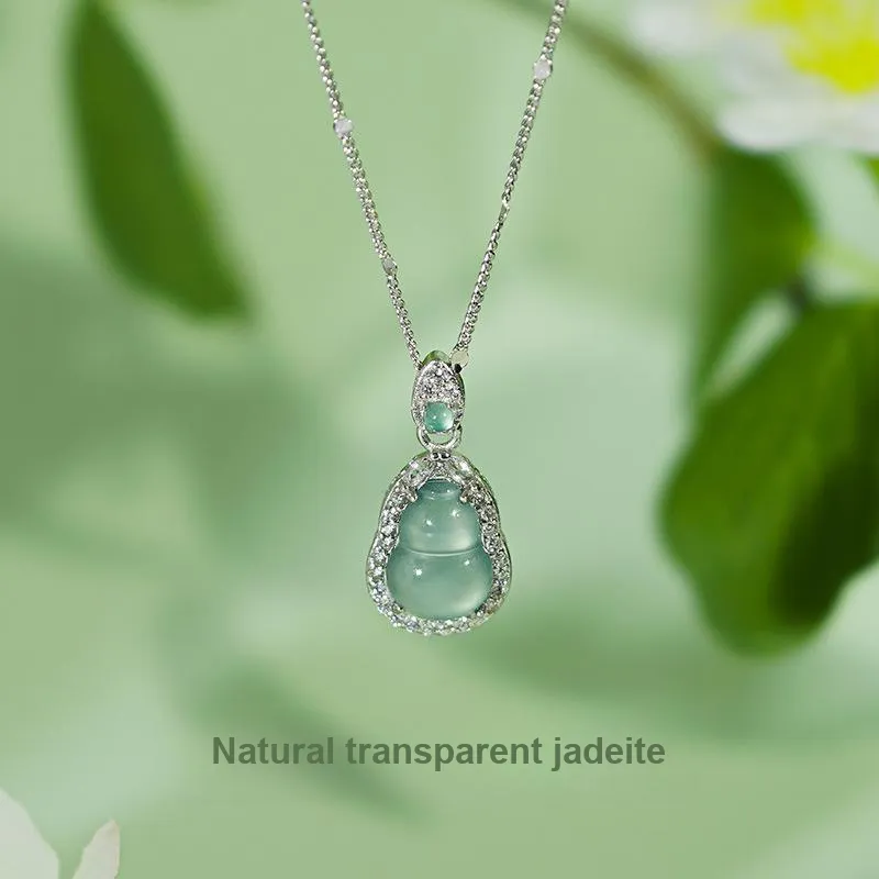 Strange Snow Ice Glutinous Jadeite Necklaces Unisex-1