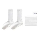 [Sole Silicone Anti-Slip Yoga Socks]2 Pack White
