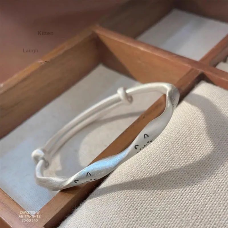 Two Joys 999 Fine Silver Bangles Unisex-3