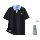 Black Short-Sleeved Shirt (Comes with Gray Casual Pants)