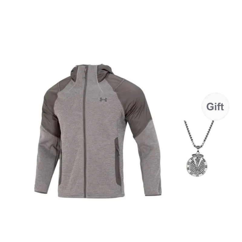 Under Armour EssentialSwacket Jackets Coats Men's Gray Comes With Necklace-0