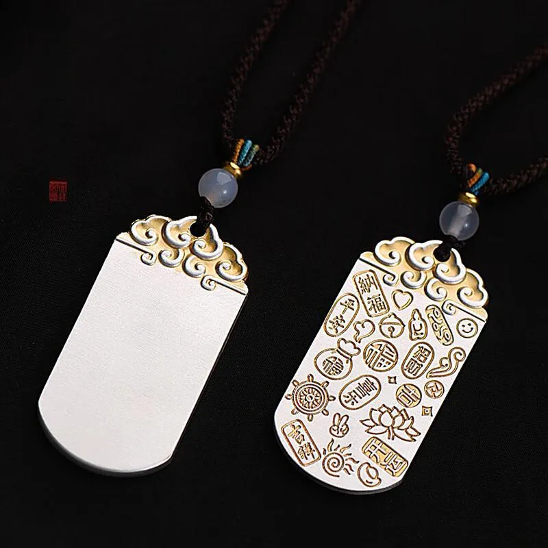 NSAOT 999 Fine Silver Foot Silver Pendants Unisex-1
