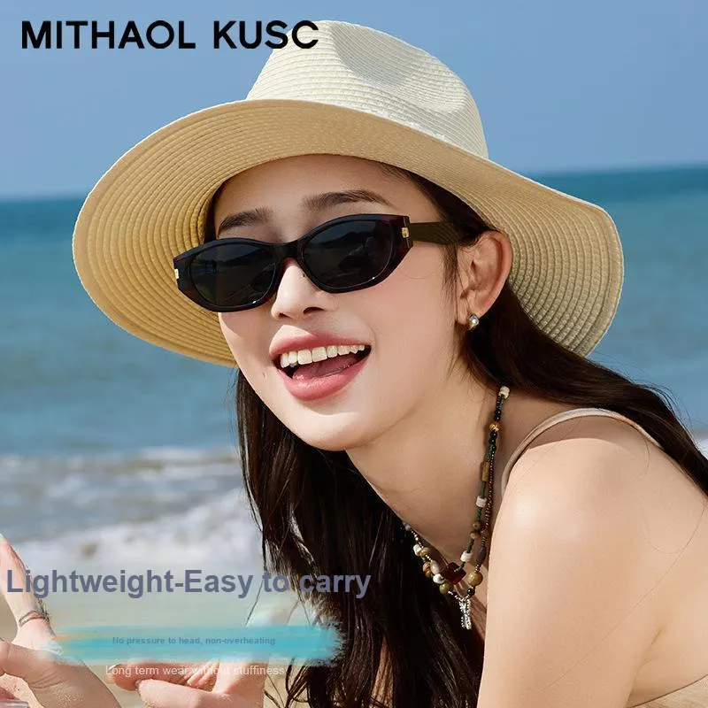 MITHAOL KUSC Straw Woven Bucket Hats Women's-2