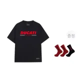 두카티 티셔츠 포함됨 2팩 레드 양말 + 1팩 블랙 양말