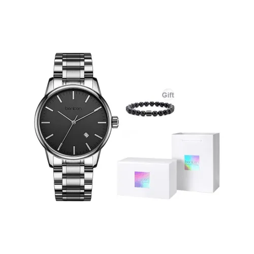 BENKEN Автоматический Механический Механизм Стальной Ремешок Часы Мужские Черный Циферблат