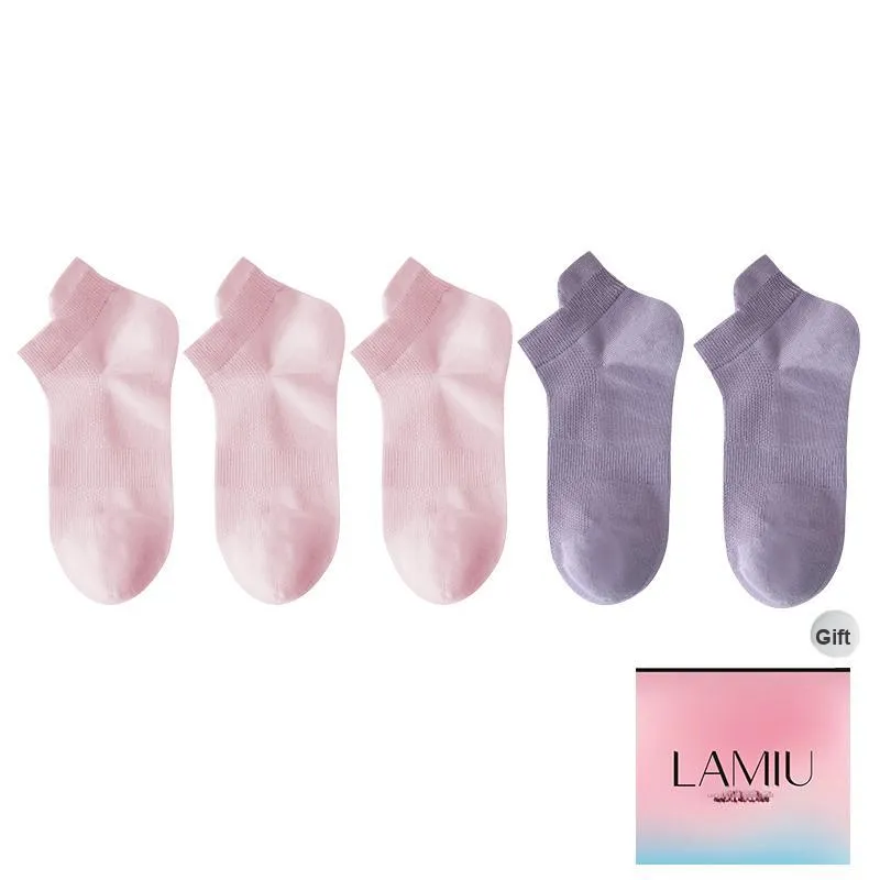 Lan Miao Ankle Socks Women's Shopping Bag 5 Pack-12