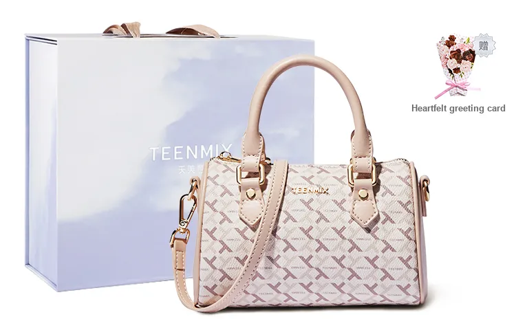 Teenmix PVC Small Handbag, Shoulder Bag, Crossbody Bag Trumpets Women's Cherry Blossom Pink-0
