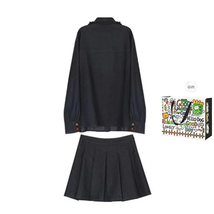 BVODE Skirt Set Women's Black Top+Black Skirt-1