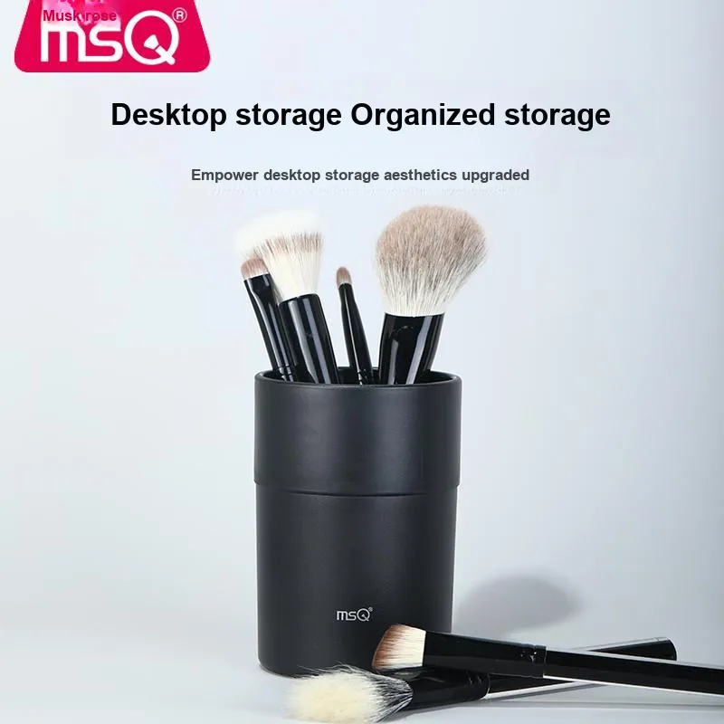 MSQ Black ABS Resin Makeup Brush Storage Bucket Usability-3