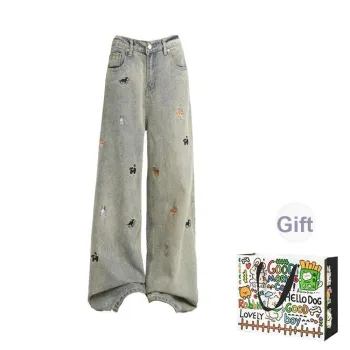 PZHK Jeans Women's Blue Pants Shopping Bag