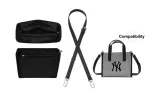 [Compatibility MLB Small Tote]Black Flannelette Liner+Black 1.8cm Wide Cross Grain Silver-Tone Buckle 90-120cm