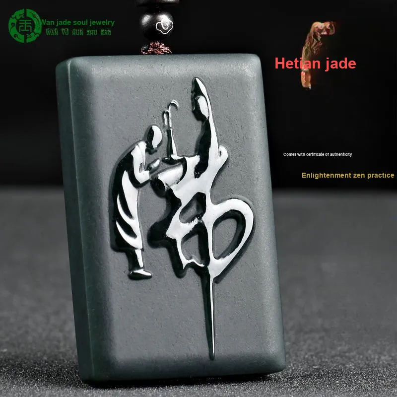 WANYUHUN Pendants Green Jade Unisex-1