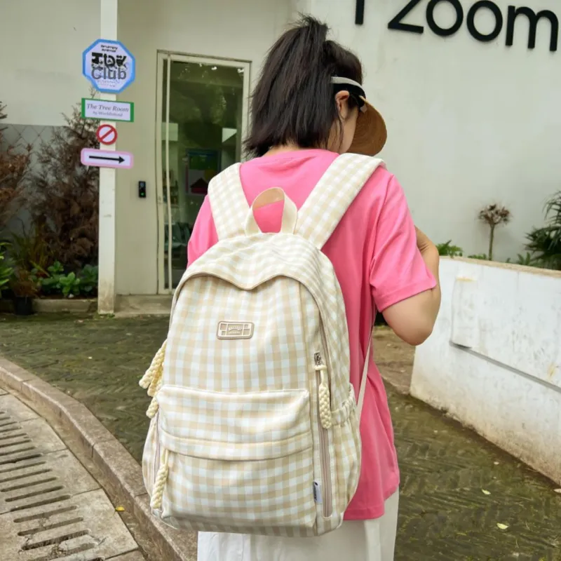 BAODIDAISHU Nylon Fabric Backpack Laptop Bag Backpack Regular Women's Black/Yellow/Green/Blue/Pink-6