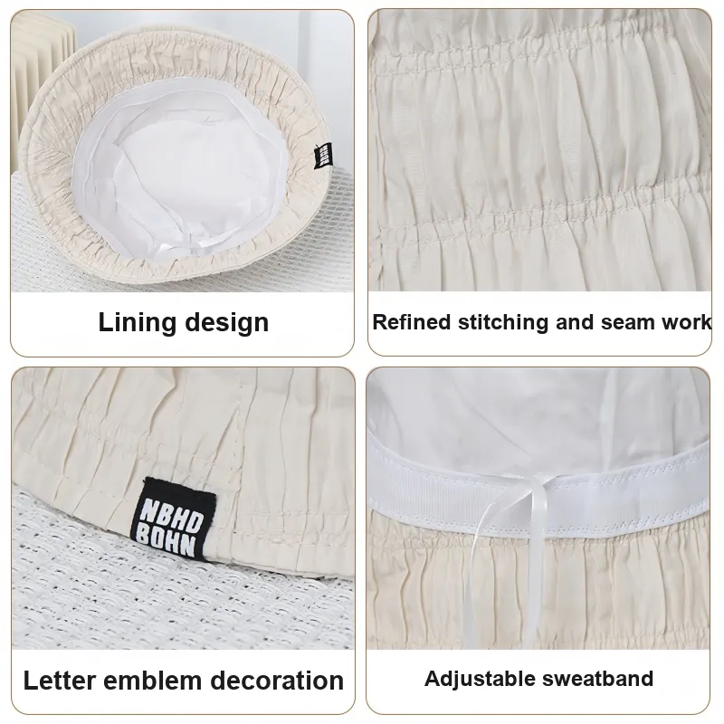 Yalu Polyester Bucket Hats Women's-5