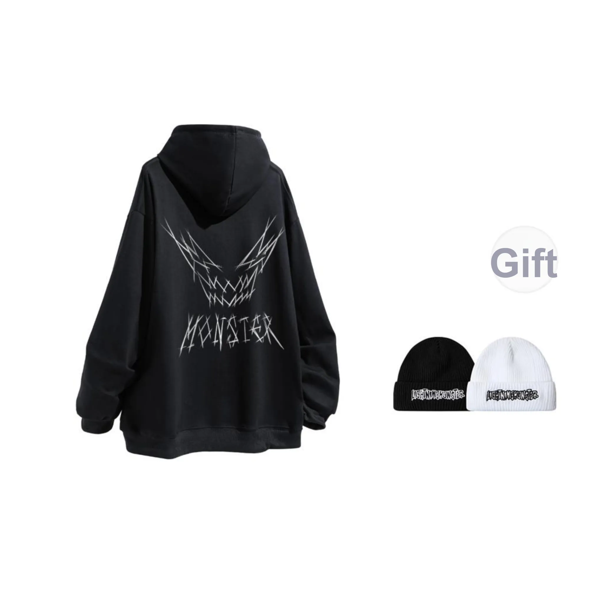 LIGHTNING MONSTER Sweatshirt Unisex Comes With Hats & Caps