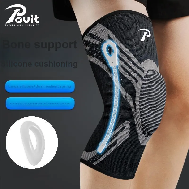 POVIT Knee Pads Nylon Elastane Latex Thread Silicone Running, Badminton, Basketball Men's-14