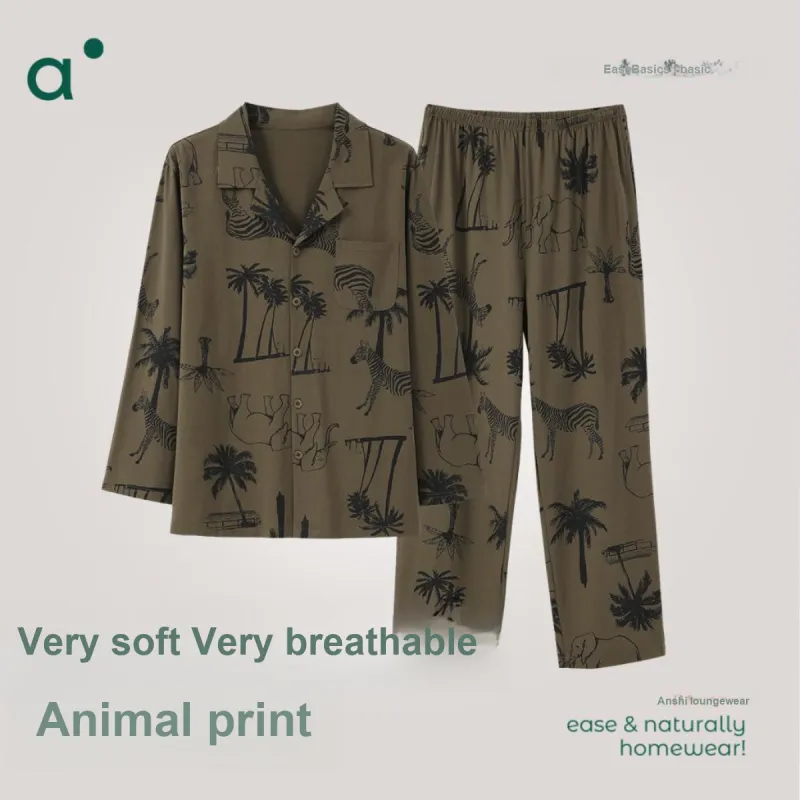 Aannsfam Pajama Set Men's Olive Green-4