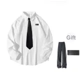 White Shirt (Includes Dark Gray Suit Trouser+Brooch)