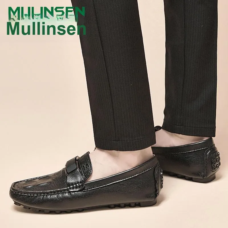 Mulinsen Gommino Loafers Men Black/Blue/White/Gray-3