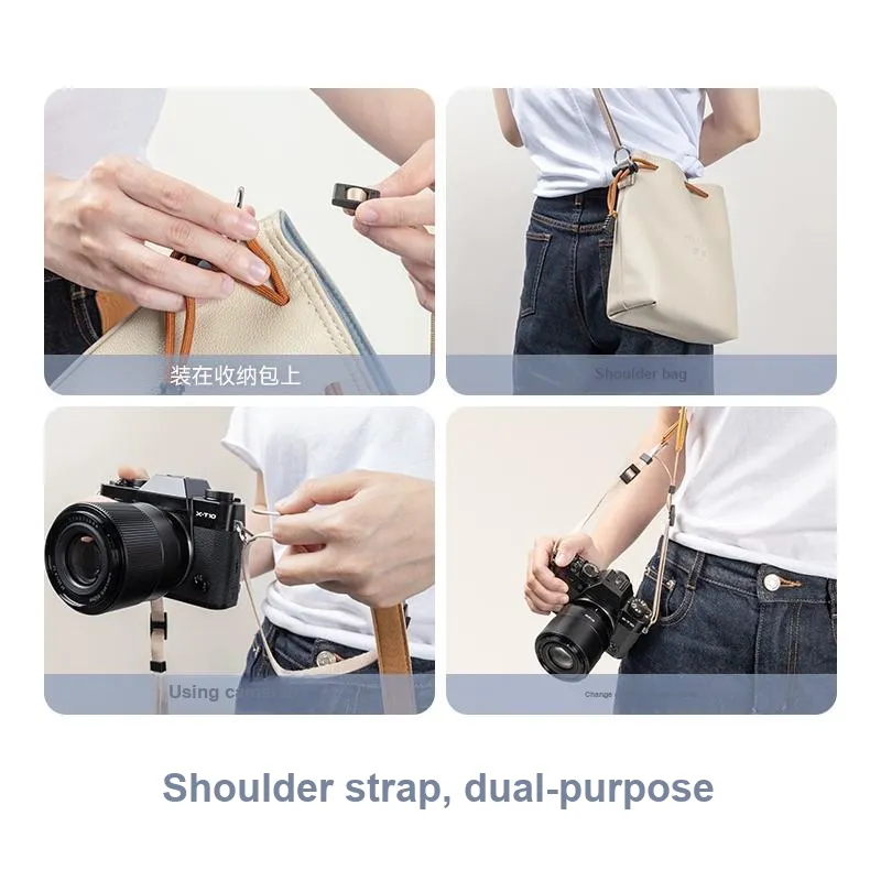 MINGJIANG Camera Bags Compatible With Nikon/Fujifilm/Canon/Sony Moisture Absorption Breathable PU Leather Material-2