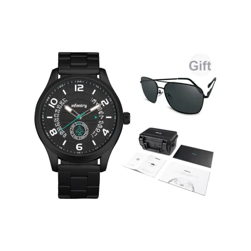 INFANTRY Pilot Collection · Commander Wrist Watch Кварцевый механизм Стальной ремешок Часы Мужские Черный циферблат