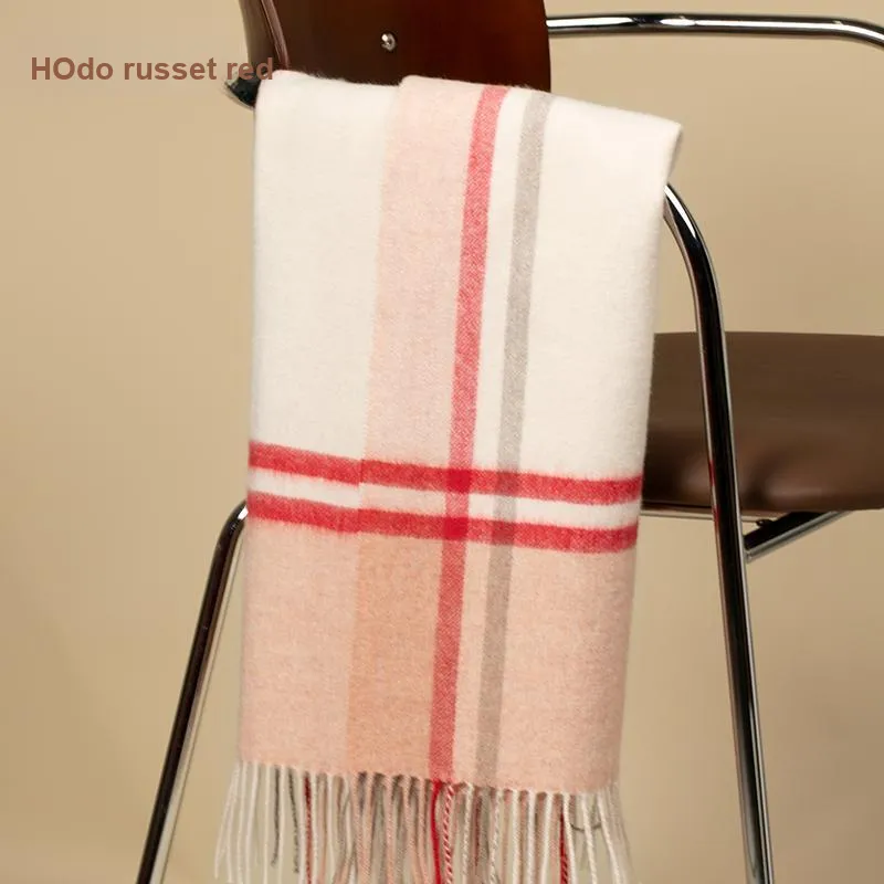 Red Bean 30% Cashmere 70% Wool Knit Scarves Women's-27