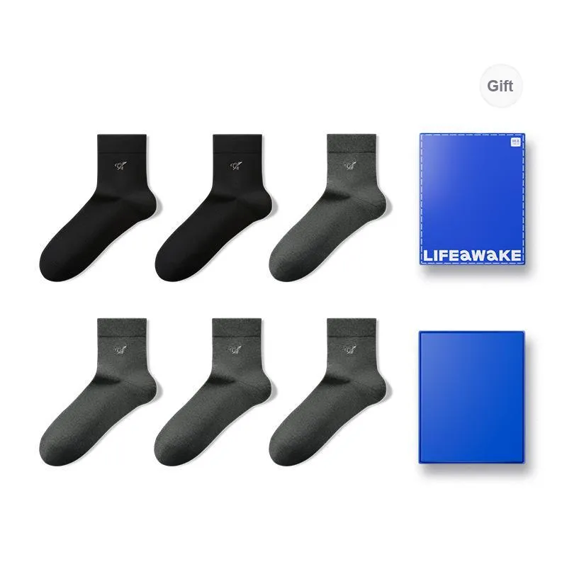 HLA Mid Calf Socks Men's 6 Pack-4