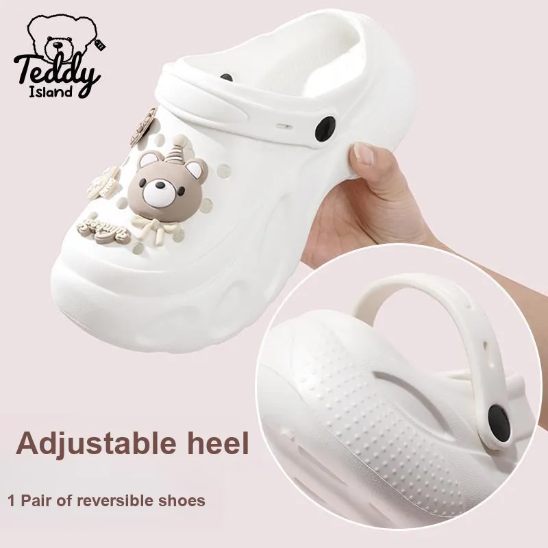 TEDDY ISLAND Teddy Love Cute Bear Summer Clogs With Thickened EVA Sole For Beach Use-9