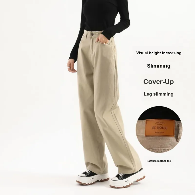 FAWENXIANGZI Jeans Women's Khaki-1