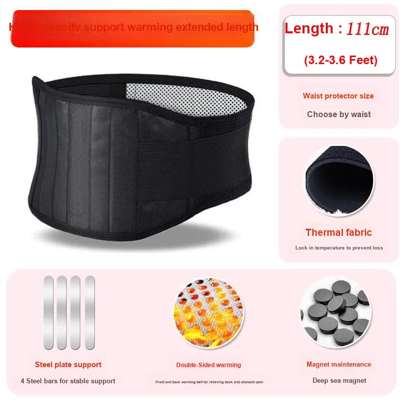 NUCKILY Back Support Braces Protective Self Heating Black Unisex-3
