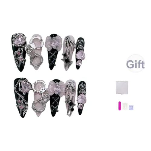 Future Maple Landmine Стиль Y2K Hot Girl False Nail Миндаль Черный Смудж Стиль Instagram