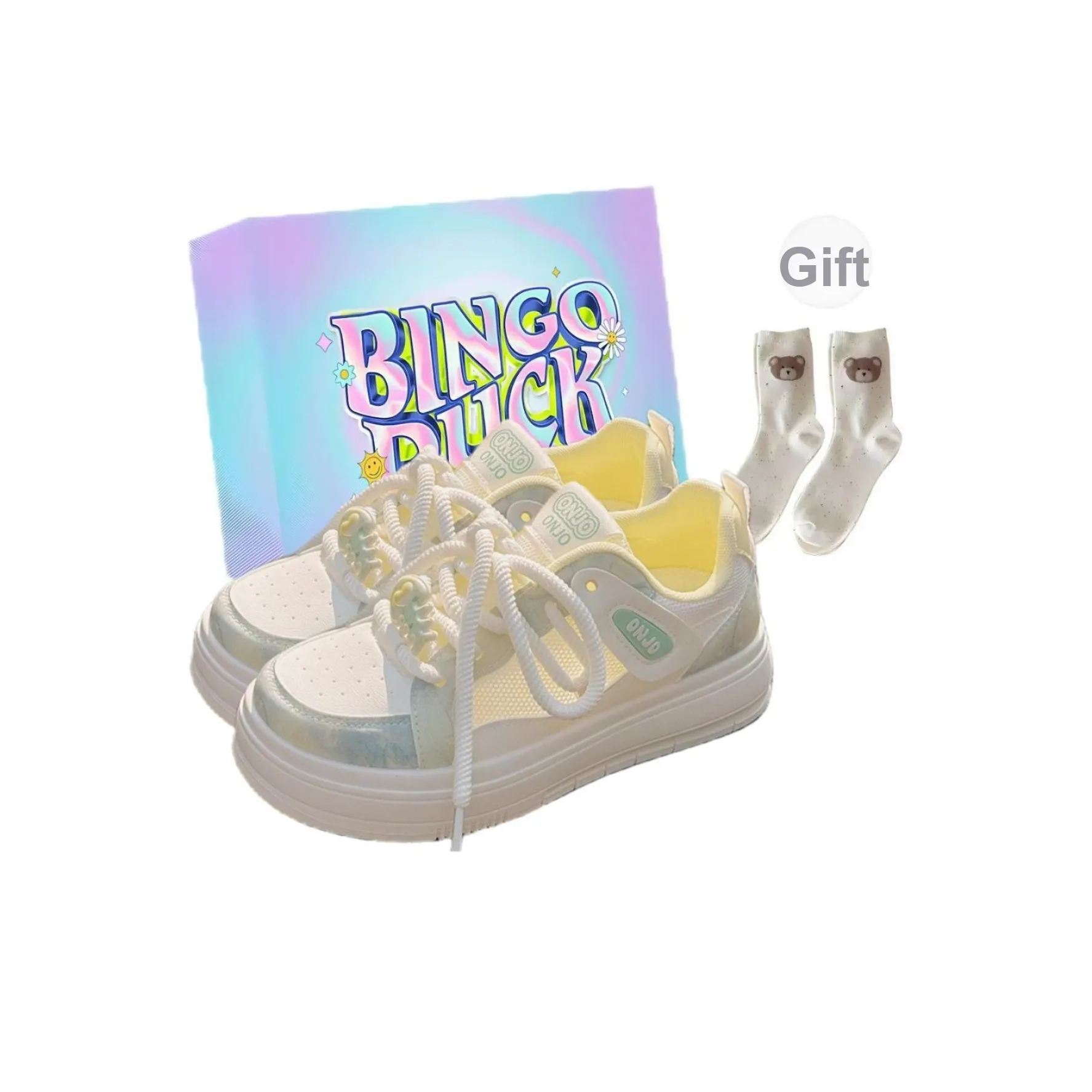 BINGO DUCK Slip-resistant Low Top Скейтборд Кроссовки Женские Mist Синий