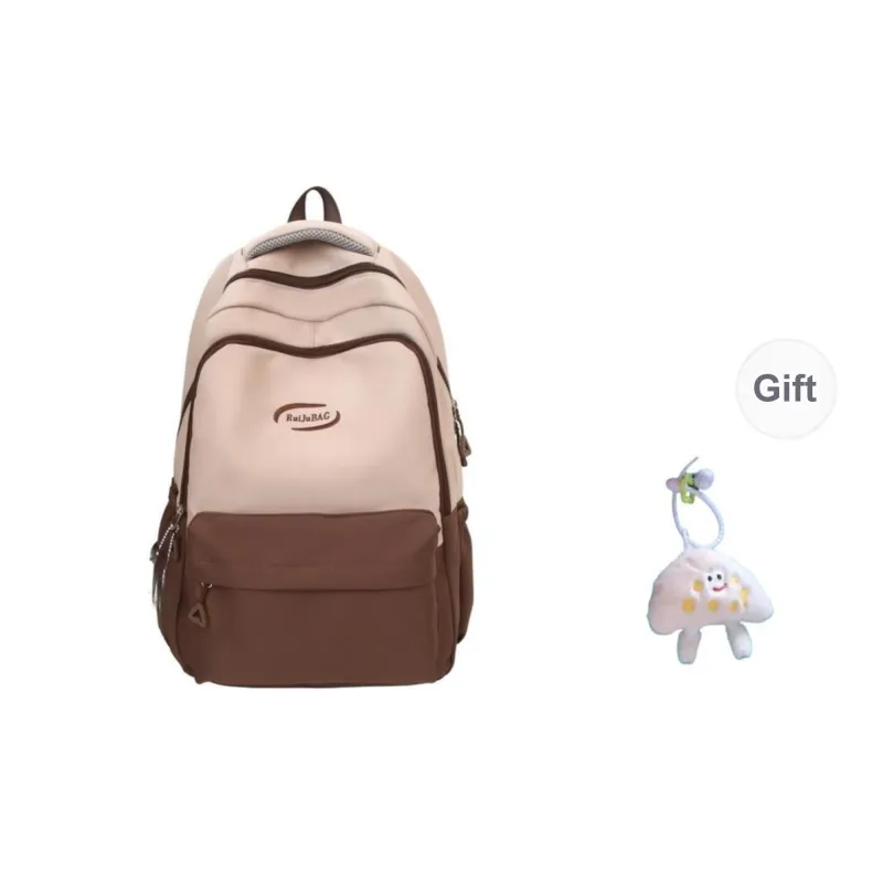 URBAN FOREST Nylon Backpack Unisex Pink/Orange/Yellow/Khaki/White-7