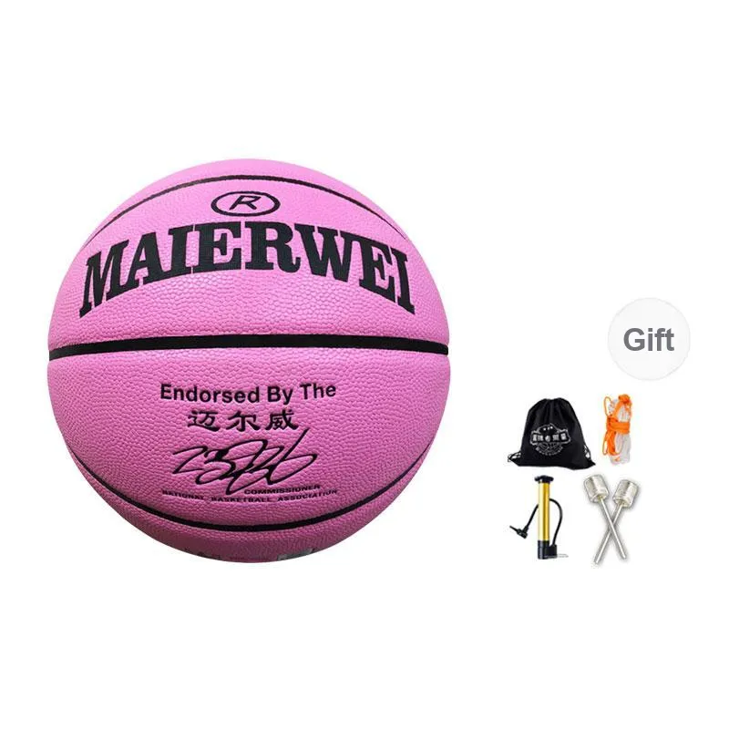 Melway PU Basketball Pink Size 7 Ball Training Street Unisex-5
