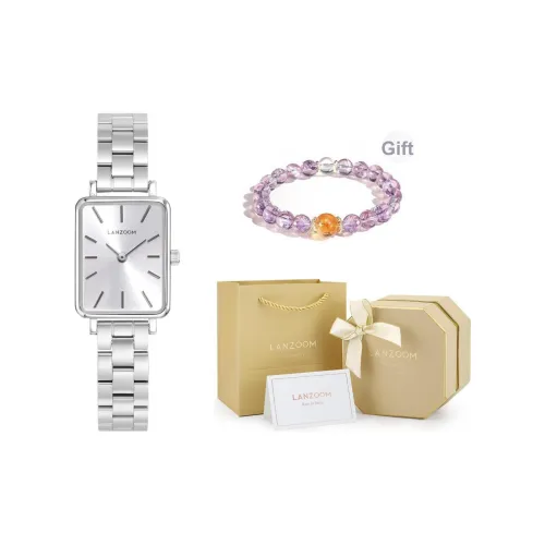 LANZOOM Small Square Watch Western Fashion Watch Кварцевый механизм Женские часы Часы на запястье Серебристый циферблат