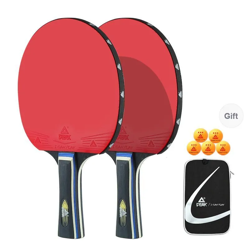 PEAK Ping Pong Paddles Unisex All Wood Black Red Double Beat-3