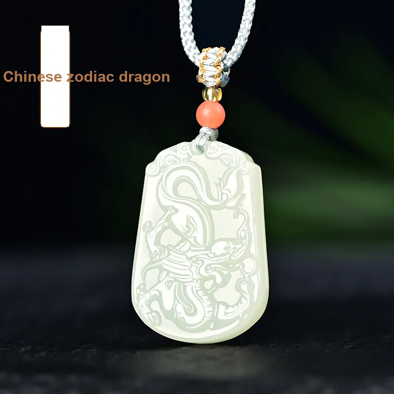 KUNYUYAO Hetian Jade Pendants Pale Greenish White Jade Unisex-26