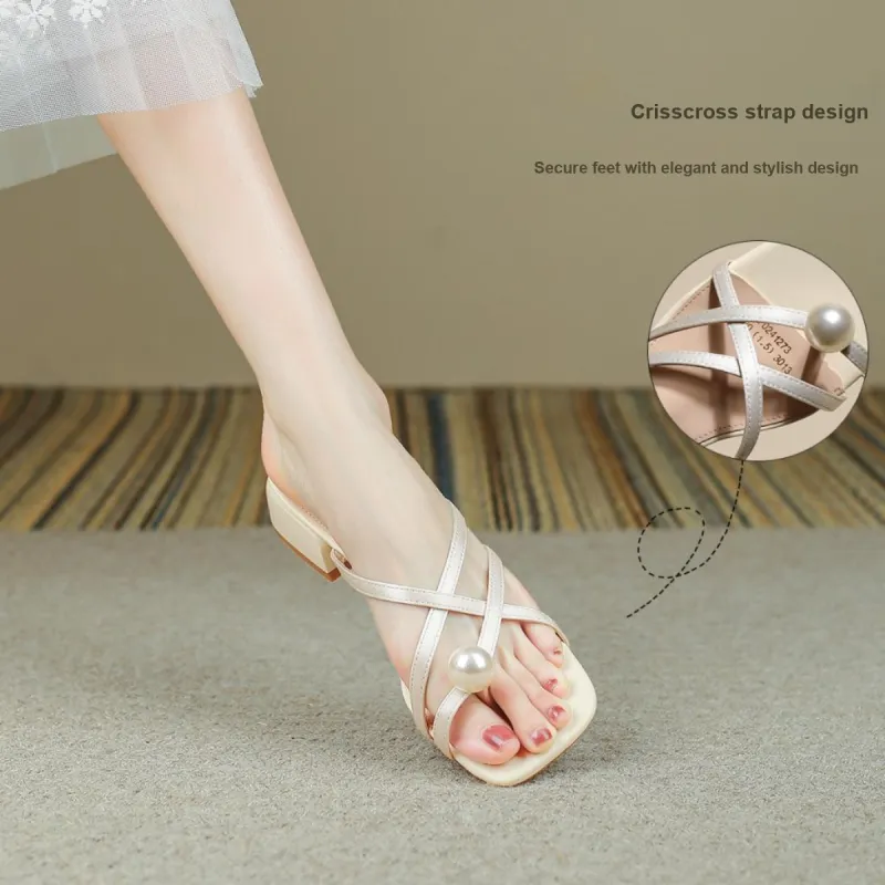 FOXER Slide Slippers Women's Beige/Pink/Apple Green-5