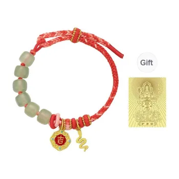 Old Fu Gold Aventurine Hand Woven Rope Women's
