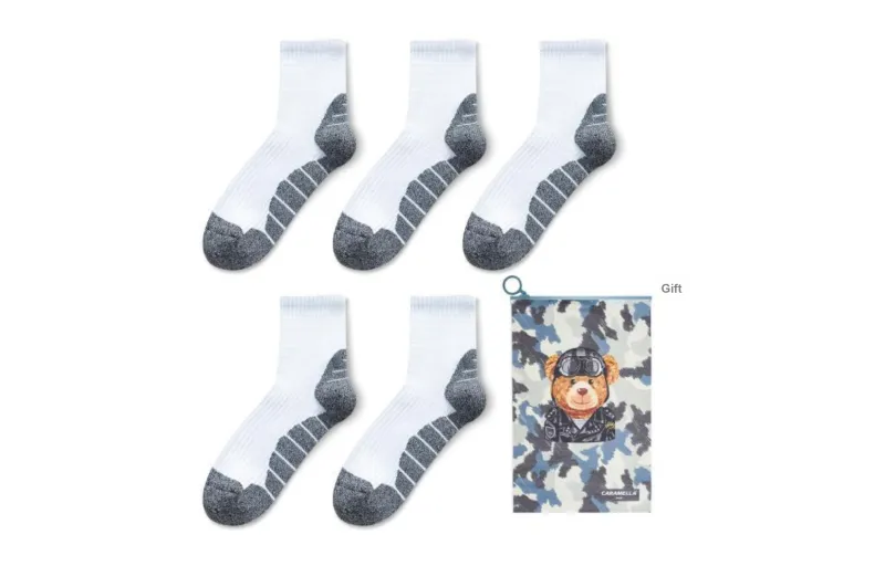 Caramella Mid Calf Socks Unisex Shopping Bag 5 Pack-3